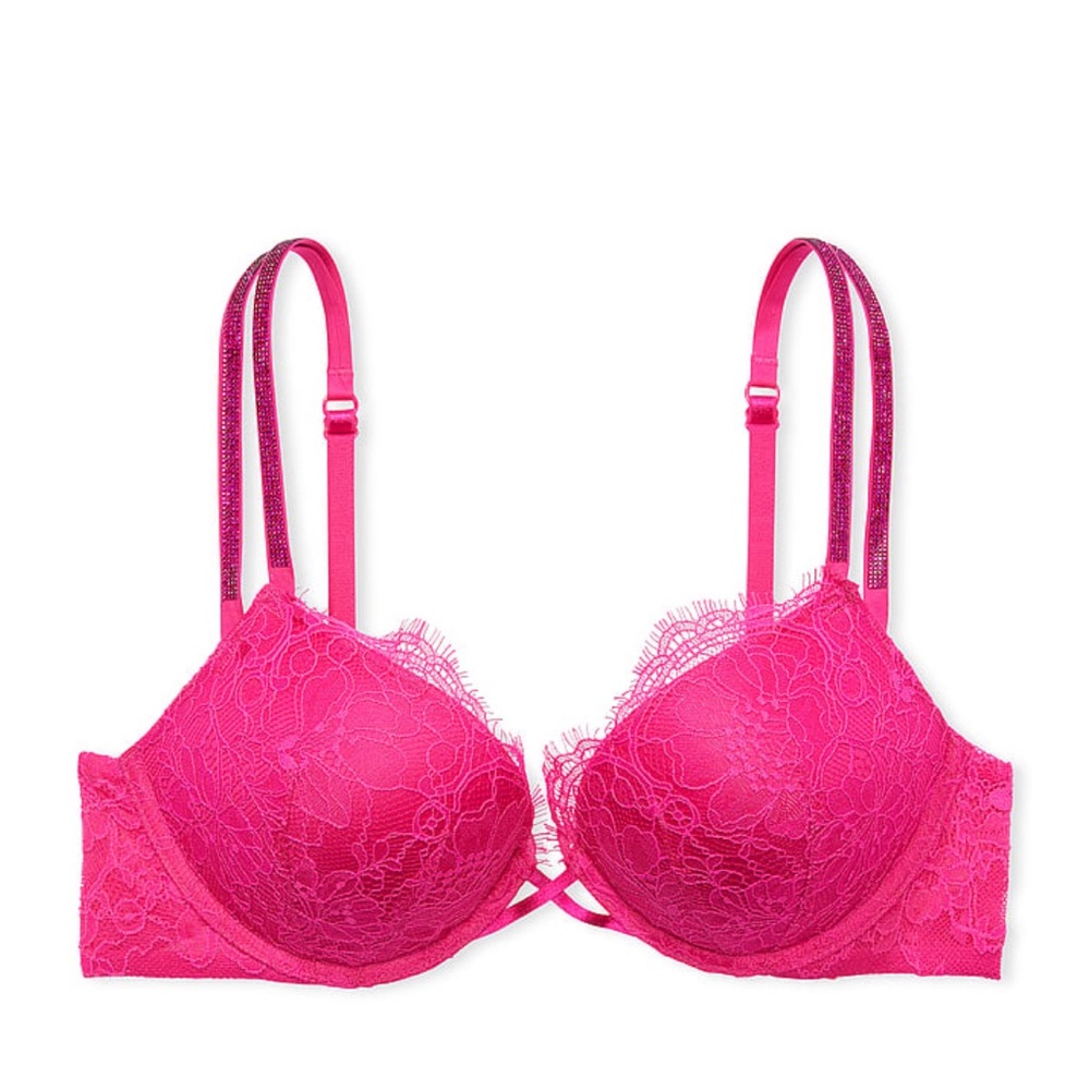 VS Hot Pink Bra with glitter straps